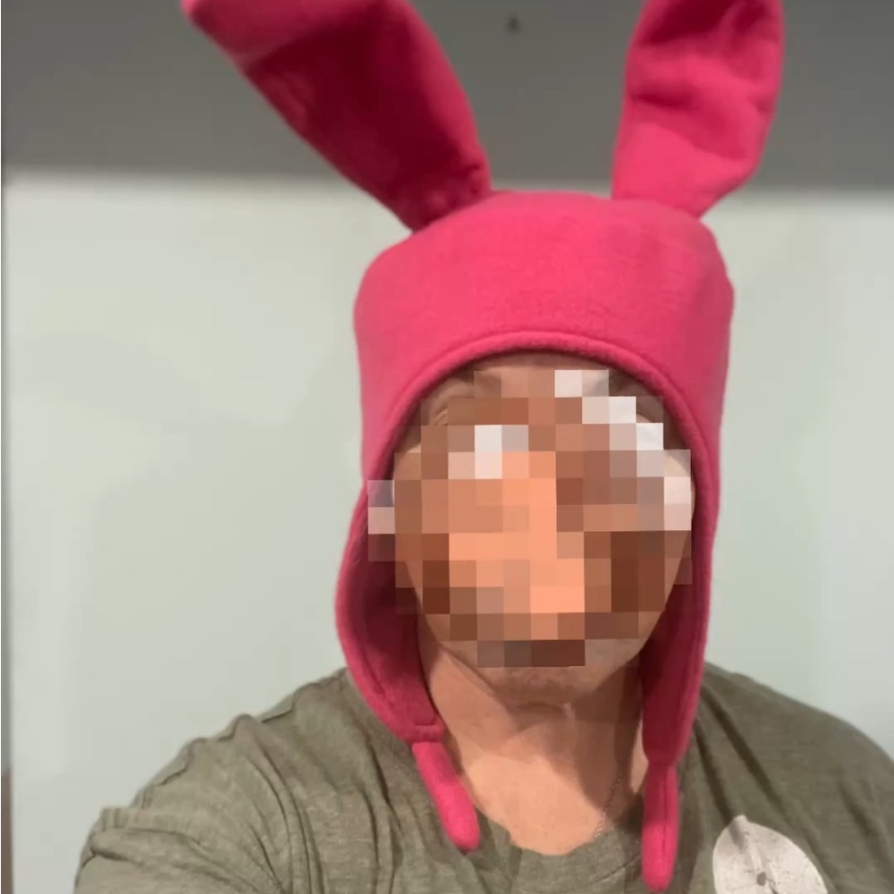 Bobs Burgers Louise Bright Pink Bunny Ear Fleece Hat